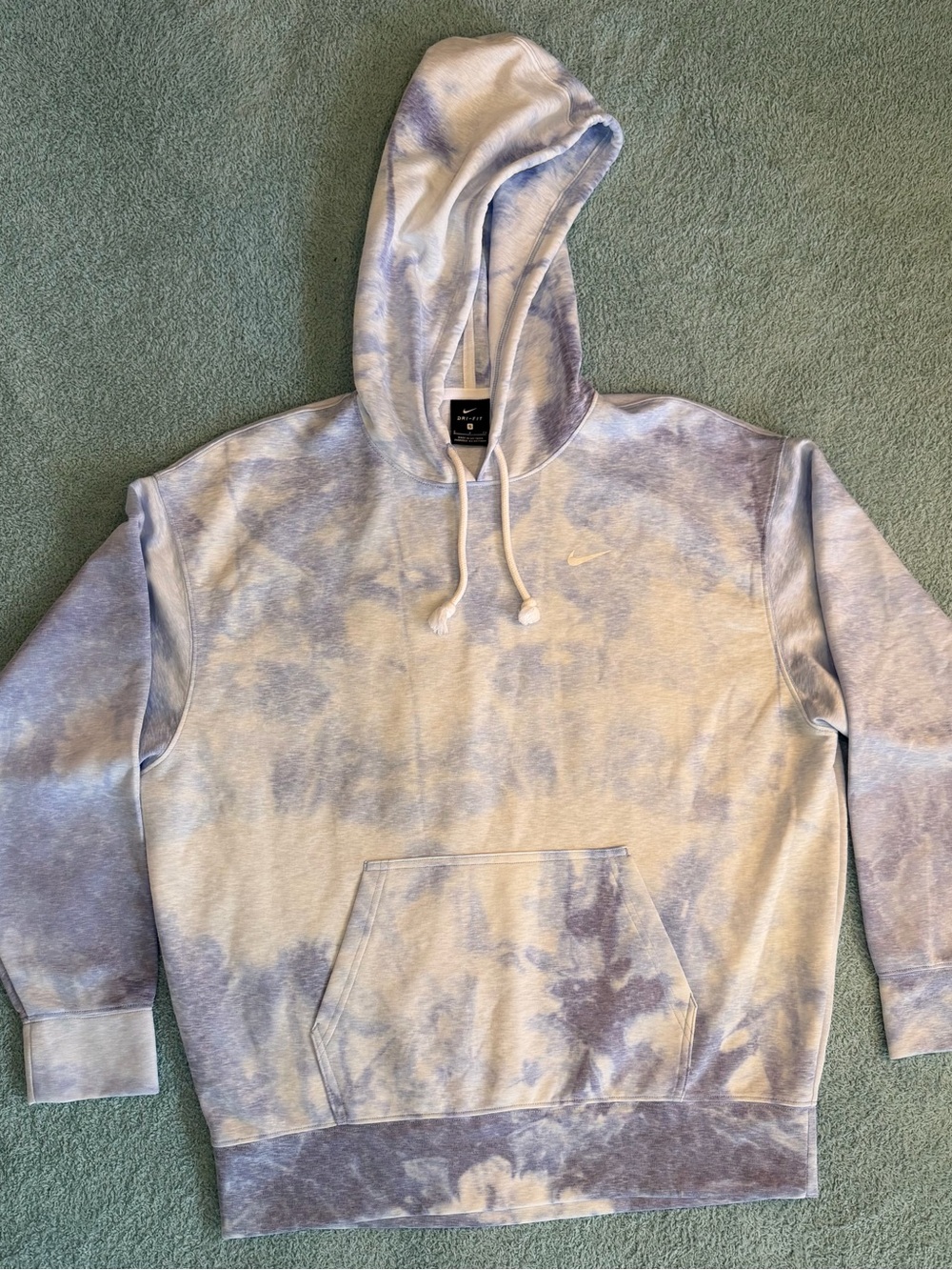 Nike Dri-fit Icon Clash Performance Hoodie Cloud White Blue Tie Dye Small NWOT